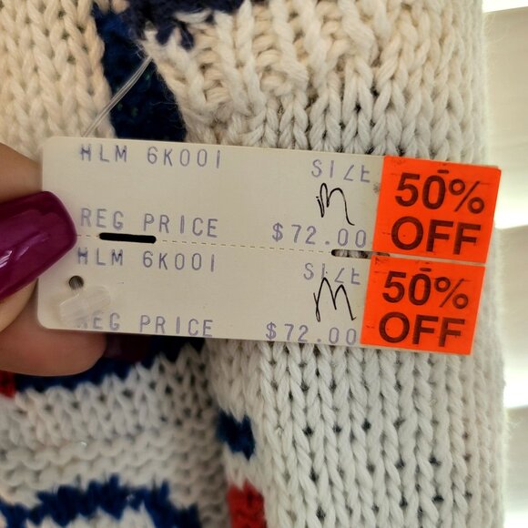 Heirloom Hand-Knit Golf Sweater Vest Medium Cardigan Retro Vintage Deadstock New - Picture 6 of 12